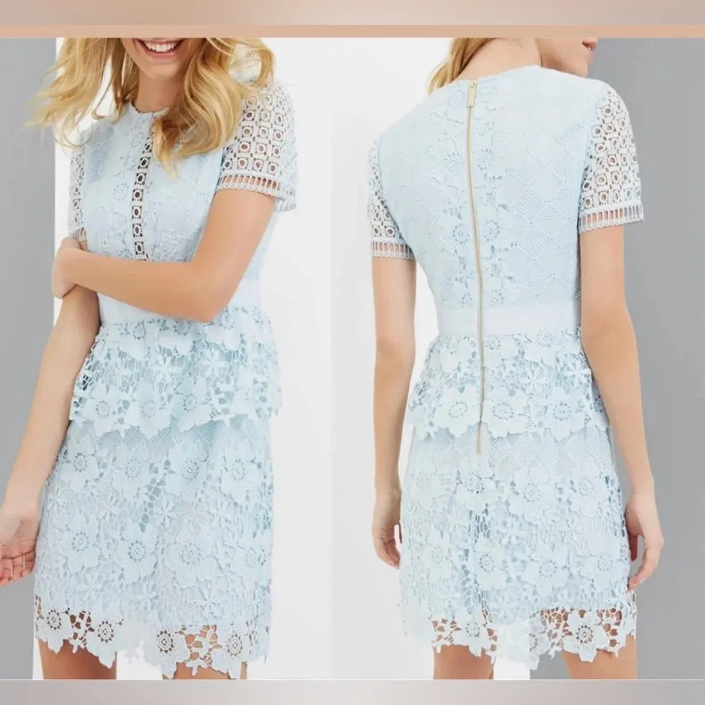 Ted Baker London Blue Dixa Layered Lace Dress